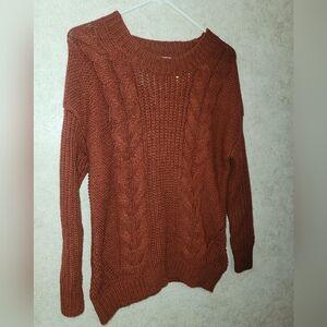 Cozy Brown Cable Knit Sweater